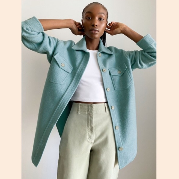 Aritzia Wilfred Free Ganna Shirt Jacket Mint Sprig ๐ Host Pick ๐ - Picture 1 of 4